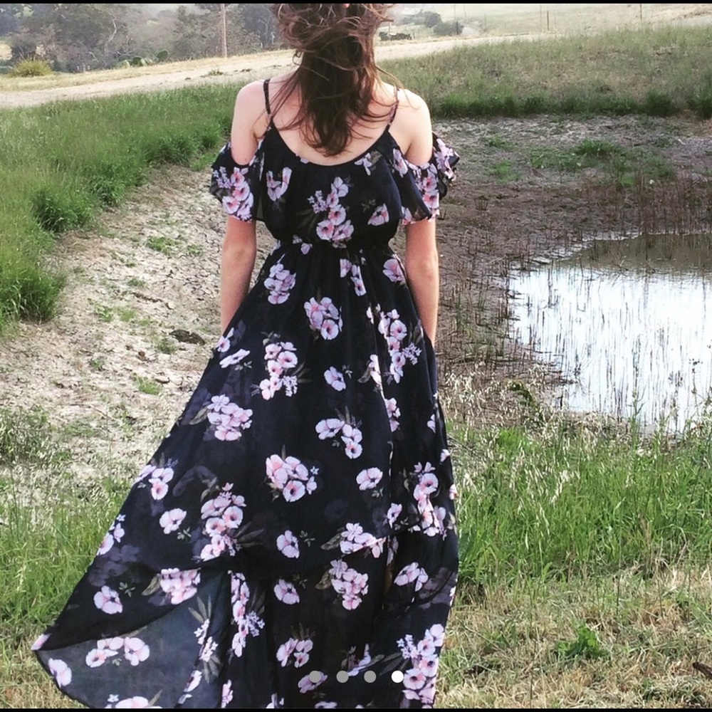 Navy floral maxi dress